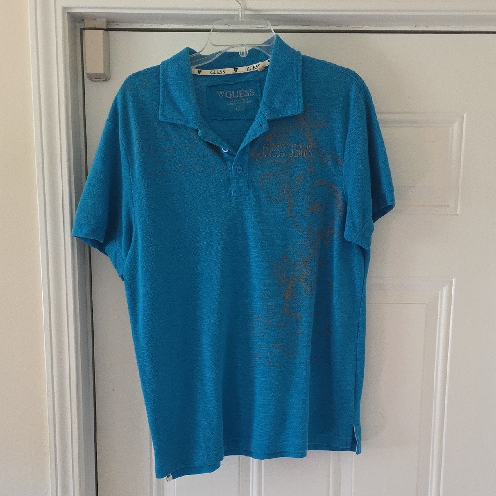 GUESS Vibrant Blue Polo Shirt